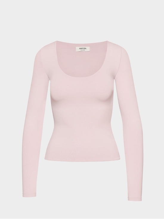 Aritzia Tops - NWOT Aritzia Original Contour Scoopneck Long sleeve M Dusty Pink